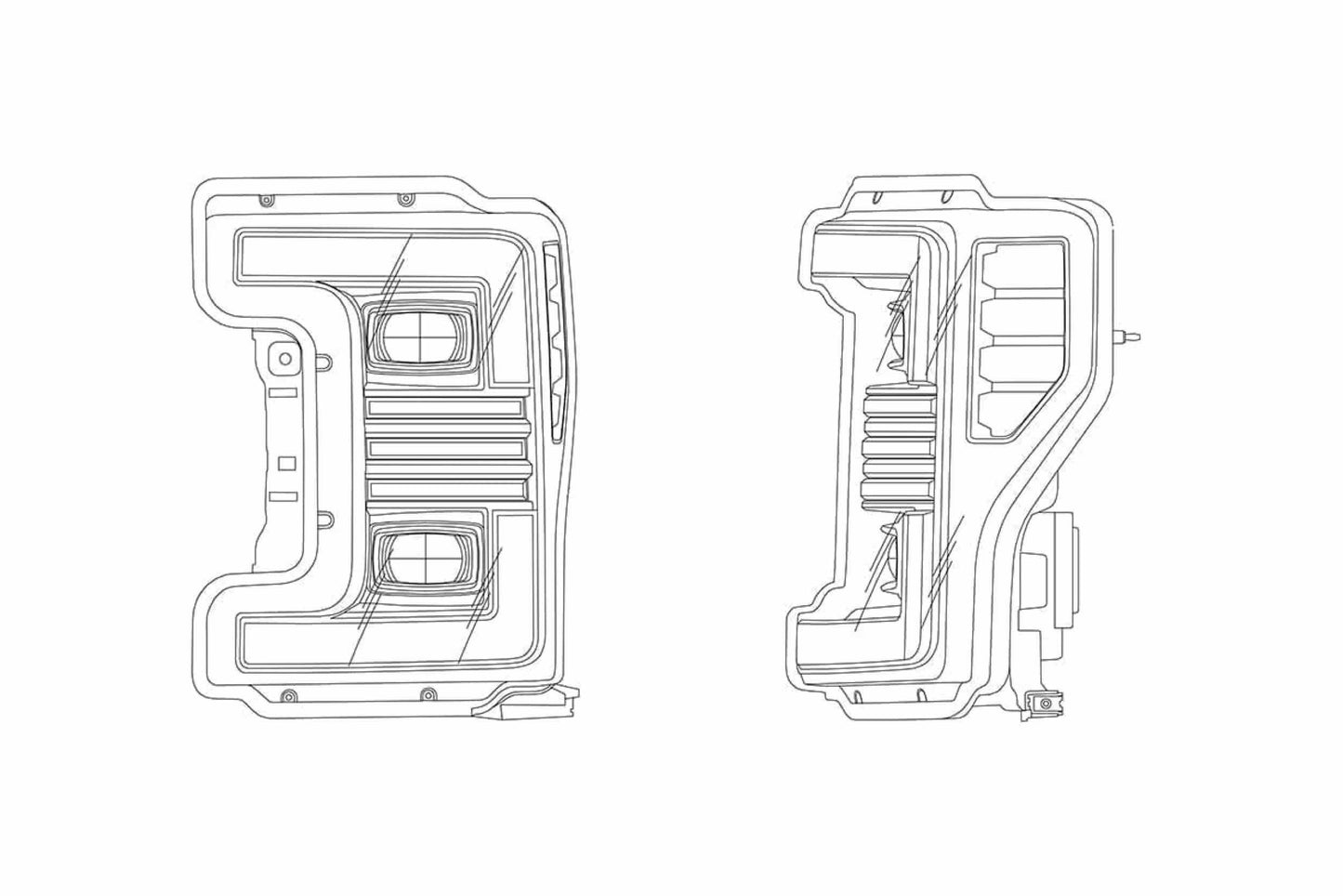 ARex (PRO-Series) Halogen Headlights: Ford Super Duty (17-19) - Jet Black (Set)