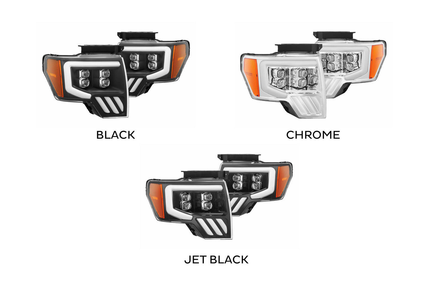 ARex Nova LED Headlights: Ford F150 (09-14) - Black (Set)