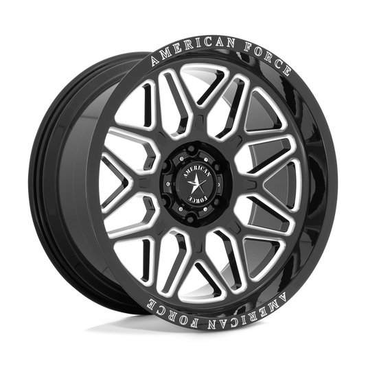 American Force Cast Ac001 Rush 22x10 22x10 -18 Offset In Gloss Black Milled
