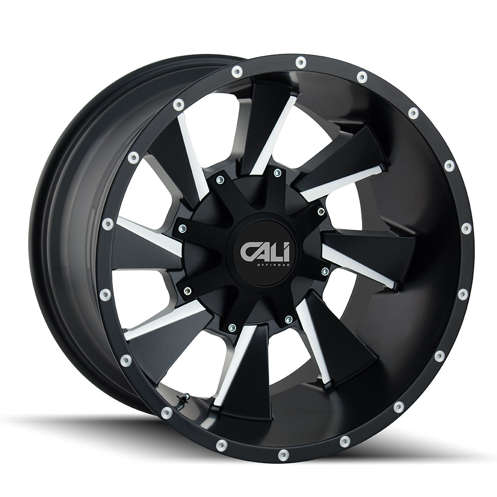 CALI OFF-ROAD DISTORTED Wheels Satin Black/Milled Spokes