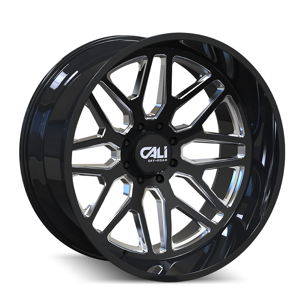 CALI INVADER Wheels Gloss Black/Milled Spokes
