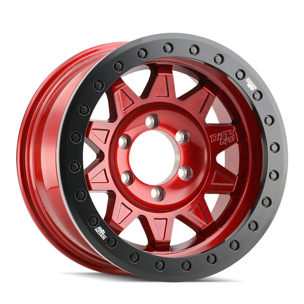 DIRTY LIFE ROADKILL RACE Wheels Crimson Candy Red Beadlock