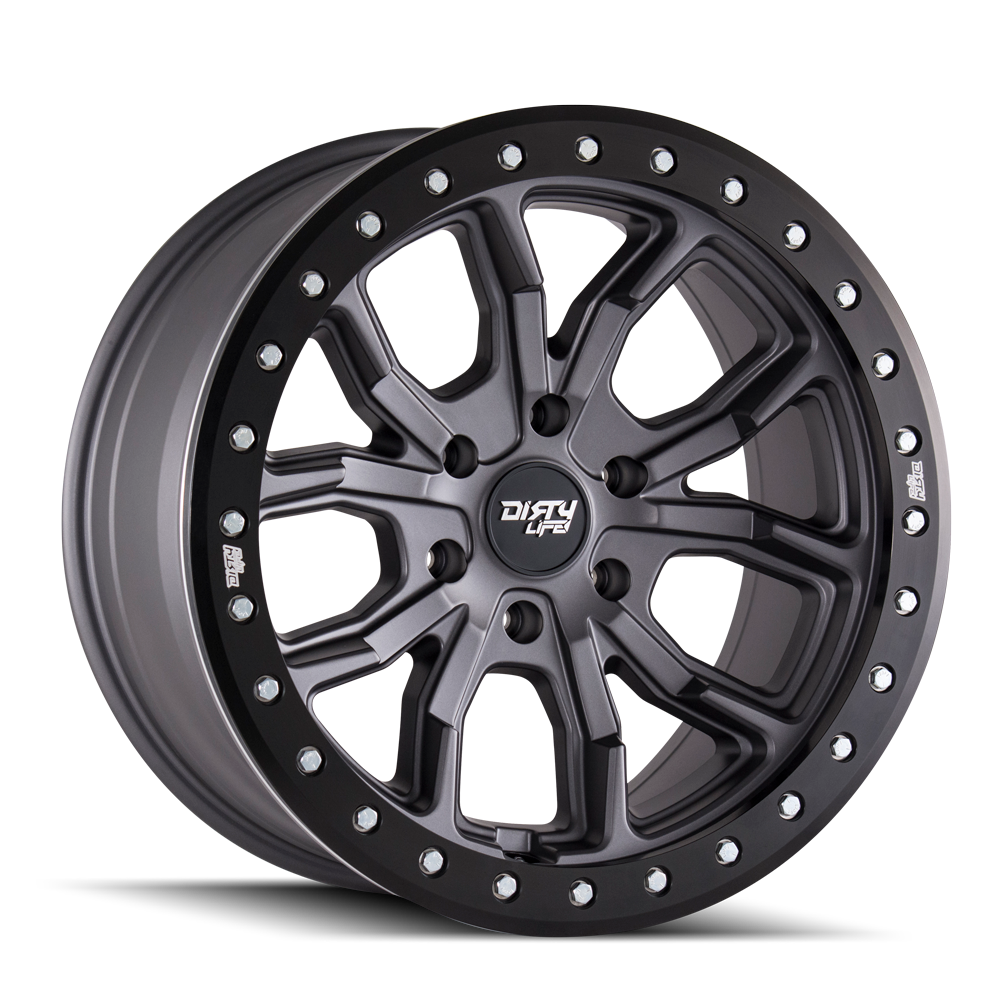 DIRTY LIFE DT-1 Wheels Matte Gunmetal W/Simulated Ring