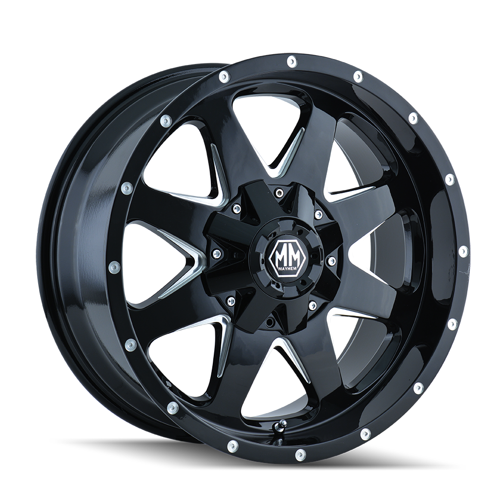 MAYHEM TANK Wheels Black W/Milled Spokes