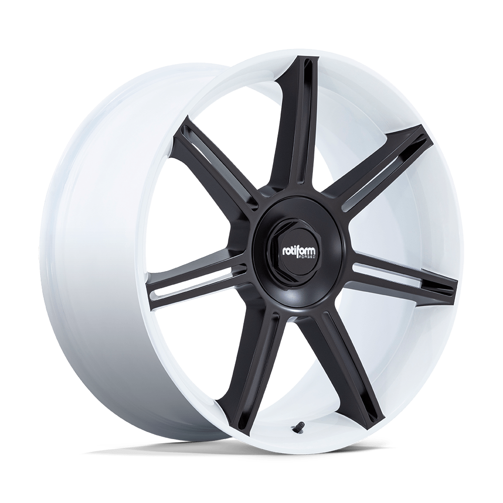Rotiform Fra 22x12 22x12 60 Offset In Gloss White W/ M-black Spokes