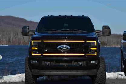 XB LED Headlights: Ford Super Duty (17-19 / Amber DRL / Set)