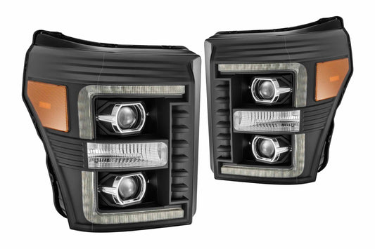Aftermarket Truck Lights ARex (PRO-Series) Halogen Headlights: Ford Super Duty (11-16) - Black (Set)
