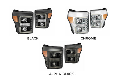 ARex (PRO-Series) Halogen Headlights: Ford Super Duty (11-16) - Black (Set)