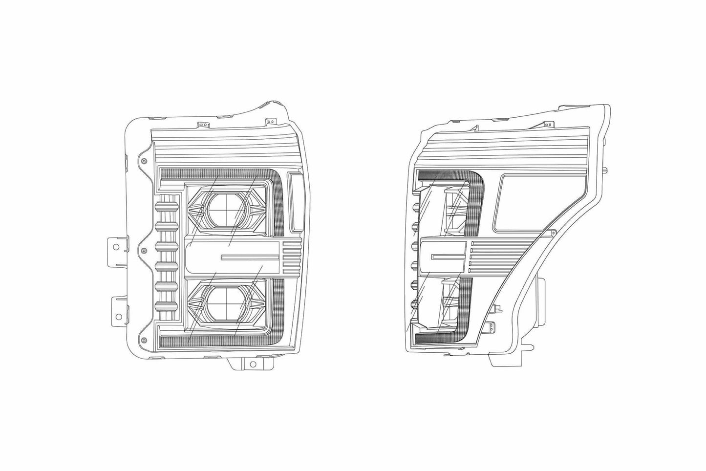 ARex (PRO-Series) Halogen Headlights: Ford Super Duty (11-16) - Black (Set)