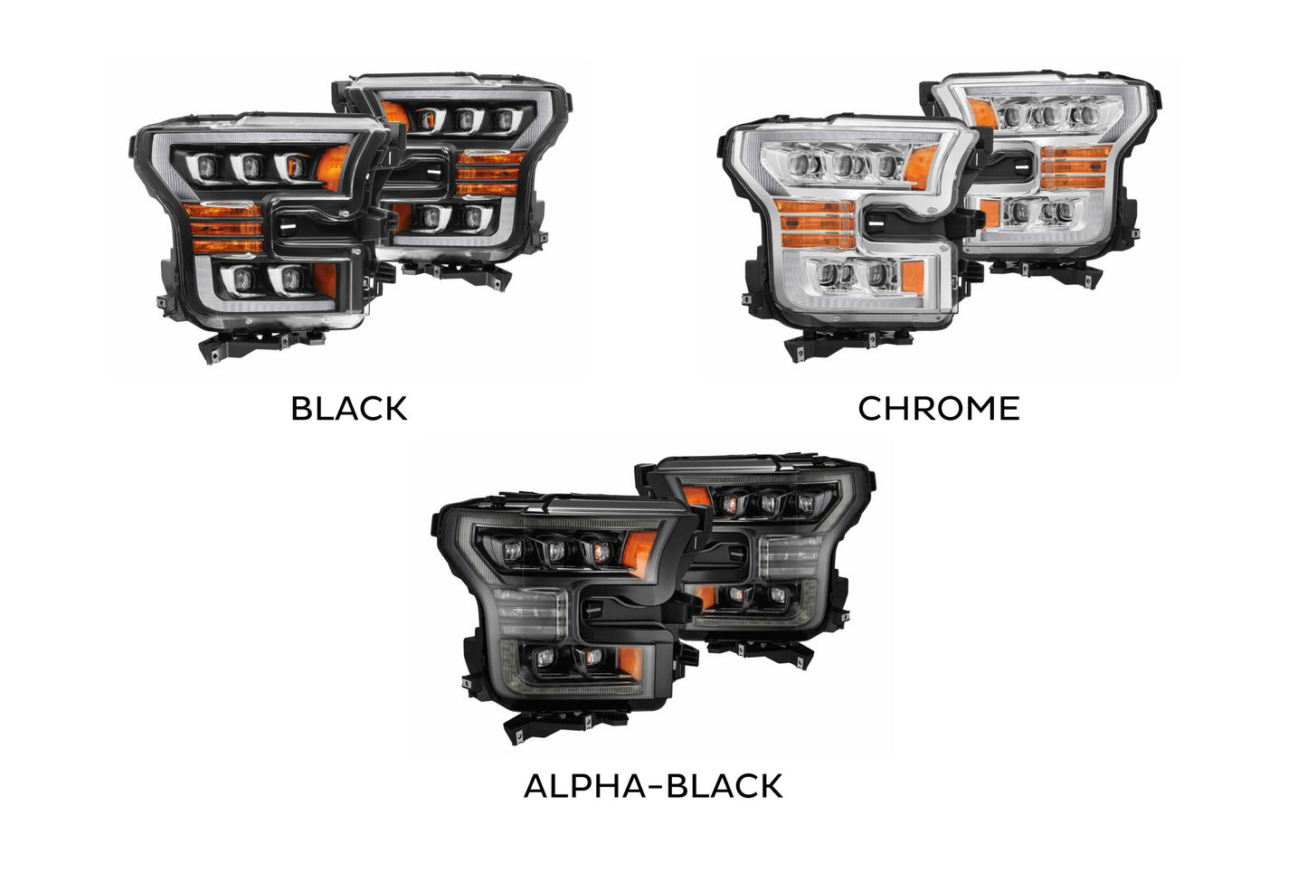 ARex Nova LED Headlights: Ford F150 (15-17) - Alpha-Black (Set)