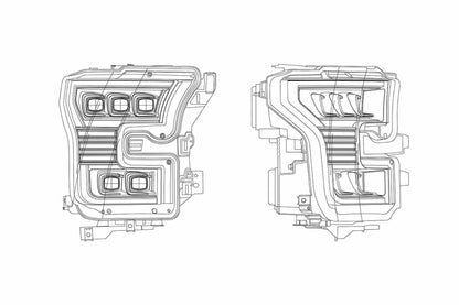 ARex Nova LED Headlights: Ford F150 (15-17) - Black (Set)