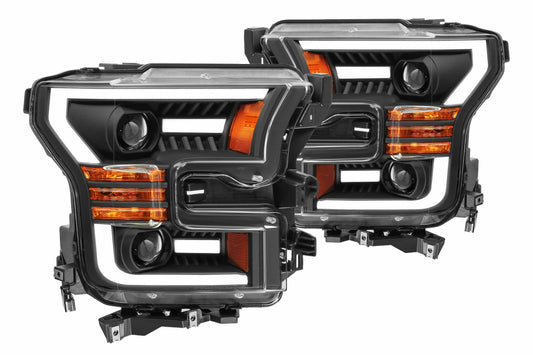 Aftermarket Truck Lights ARex (PRO-Series) Halogen Headlights: Ford F150 (15-17) - Jet Black (Set)