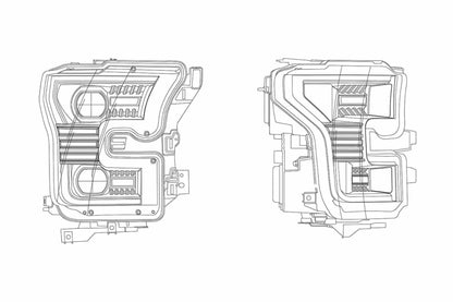 ARex (PRO-Series) Halogen Headlights:: Ford F150 (15-17) - Chrome (Set)