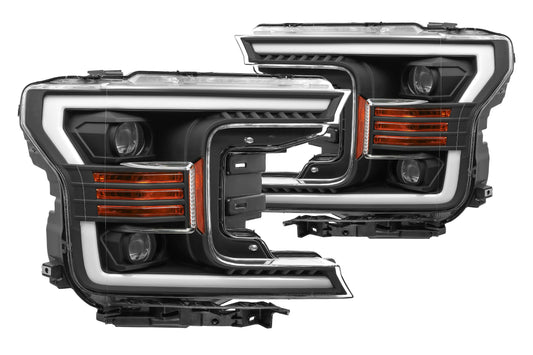 Aftermarket Truck Lights ARex (PRO-Series) Halogen Headlights: Ford F150 (18-19) - Jet Black (Set)