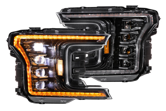 Aftermarket Truck Lights XB LED Headlights: Ford F-150 (18-20 / Amber DRL / Set)