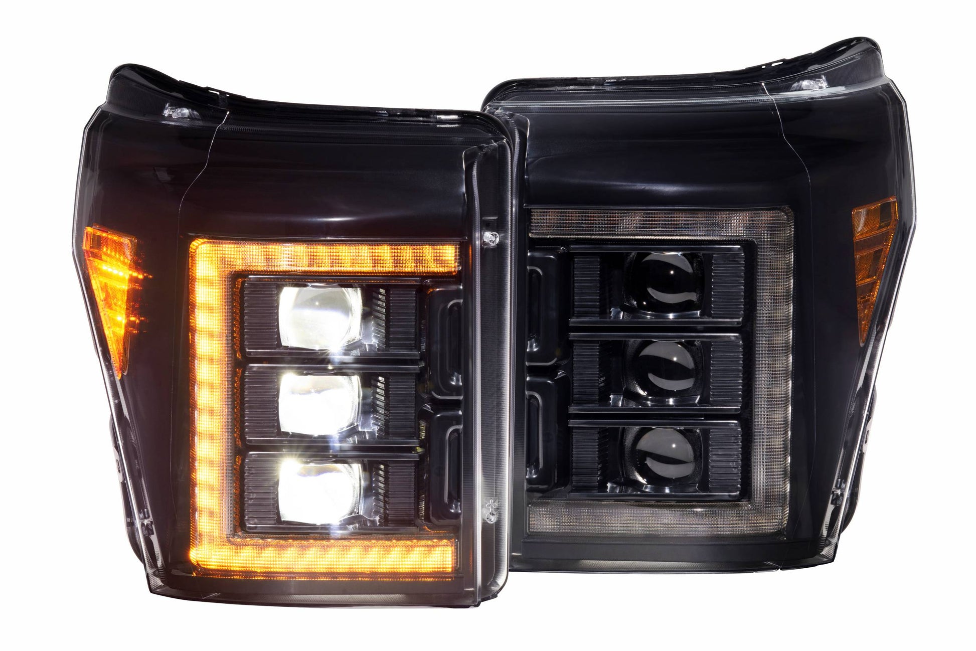 Aftermarket Truck Lights XB LED Headlights: Ford Super Duty (11-16 / Amber DRL / Set)