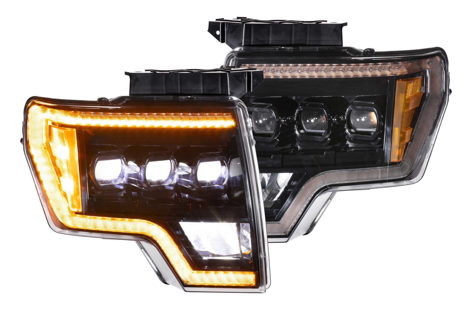 Aftermarket Truck Lights XB LED Headlights: Ford F-150 (09-14 / Amber DRL / Set)