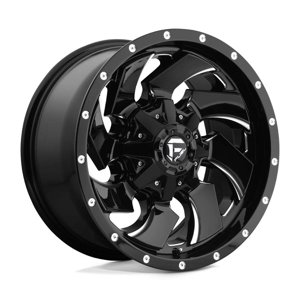 Fuel 1pc D574 Cleaver 22x12 22x12 -44 Offset In Gloss Black Milled