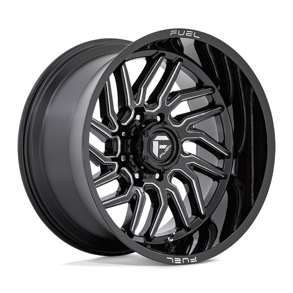 Fuel 1pc D807 Hurricane 24x12 24x12 -44 Offset In Gloss Black Milled