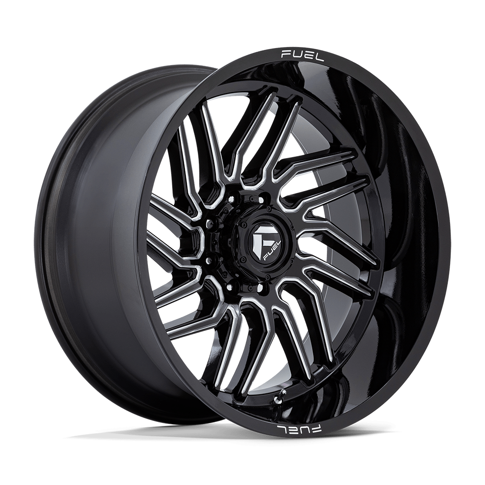 Fuel 1pc D807 Hurricane 24x12 24x12 -44 Offset In Gloss Black Milled