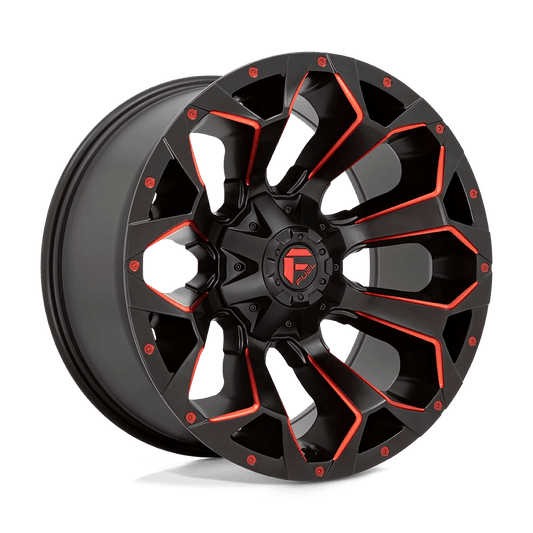 Fuel D787 Assault Wheels in Matte Black Red Milled Finish
