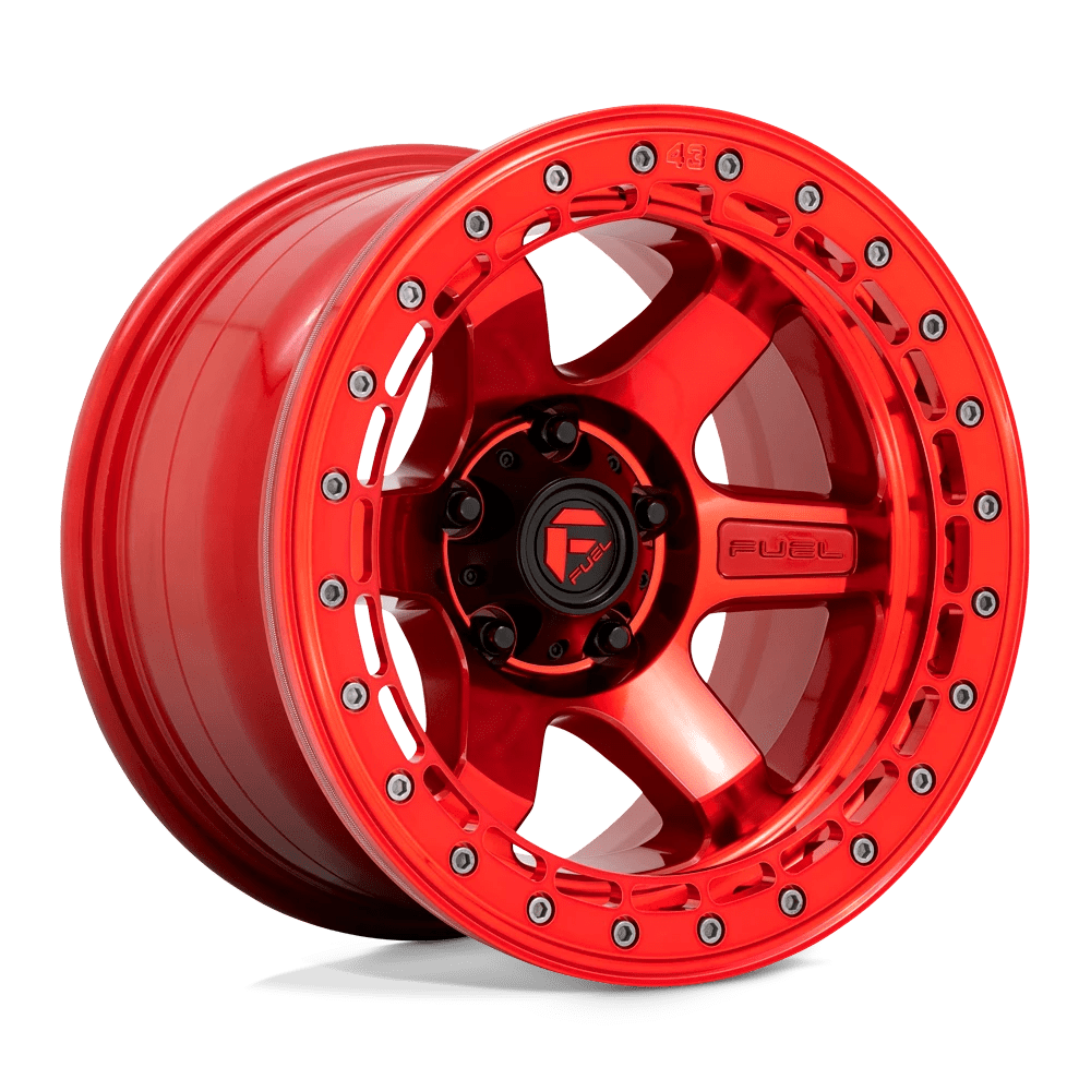 Fuel D123 Block Beadlock Wheels in Candy Red W/ Candy Red Ring Finish