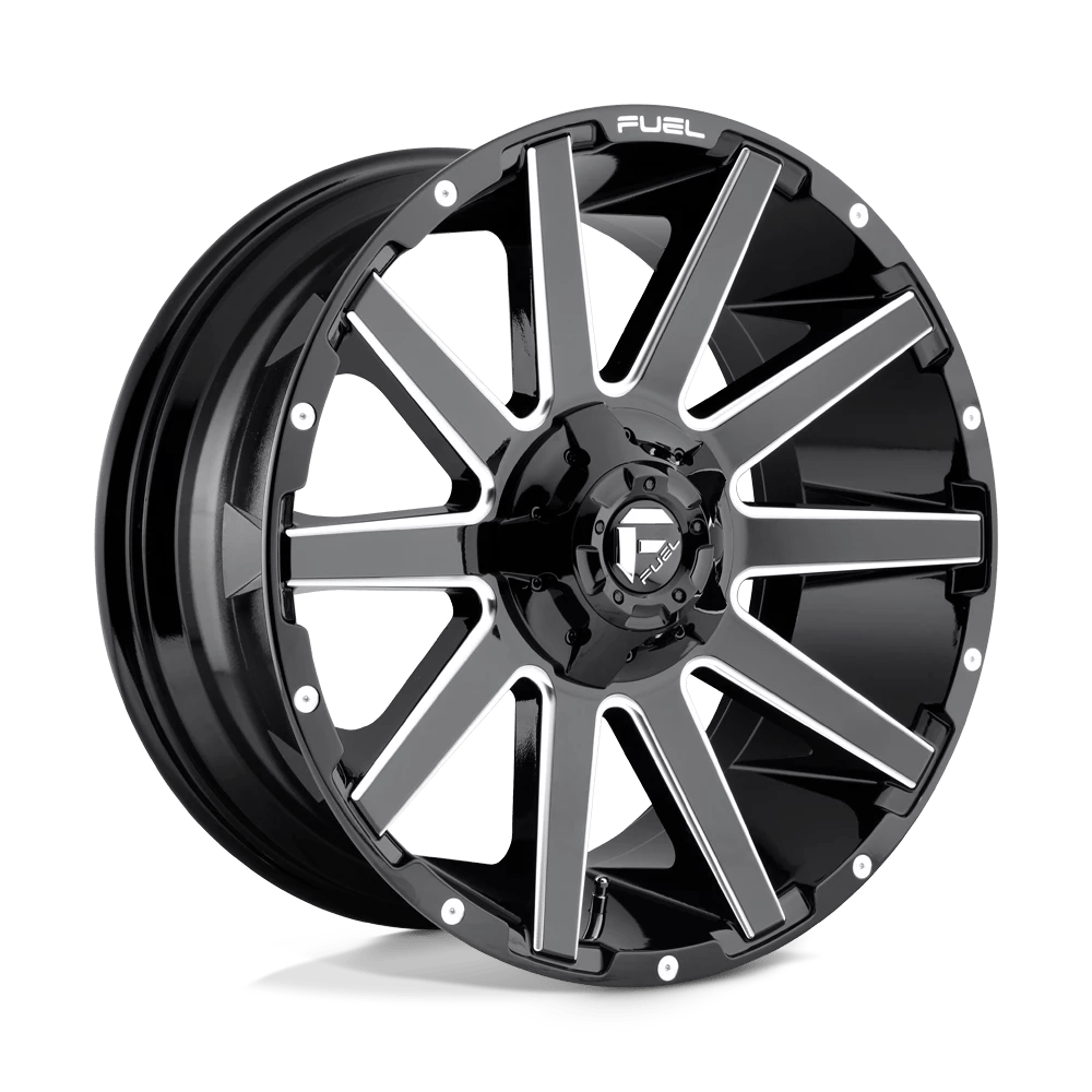 Fuel D615 Contra Wheels in Gloss Black Milled Finish