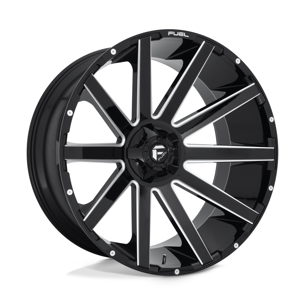 Fuel 1pc D615 Contra 26x12 26x12 -44 Offset In Gloss Black Milled
