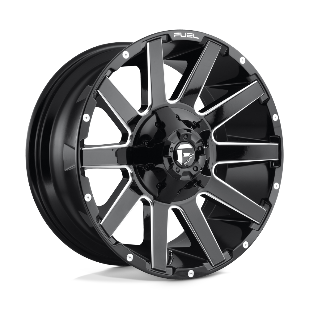 Fuel 1pc D615 Contra 20x9 20x9 20 Offset In Gloss Black Milled