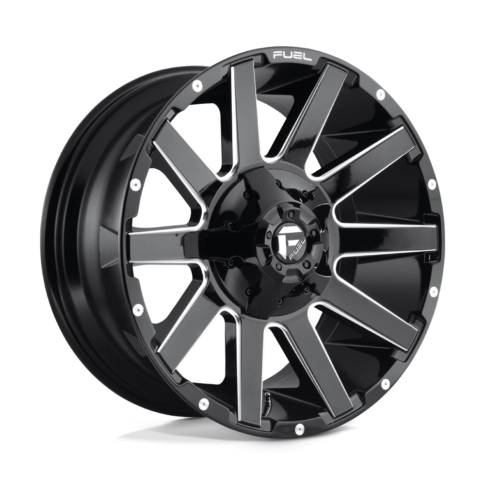 Fuel D615 Contra Wheels in Gloss Black Milled Finish