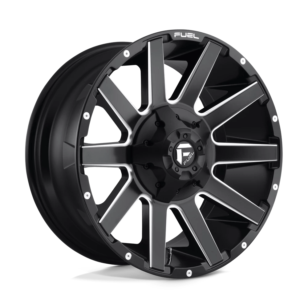 Fuel D616 Contra Wheels in Matte Black Milled Finish