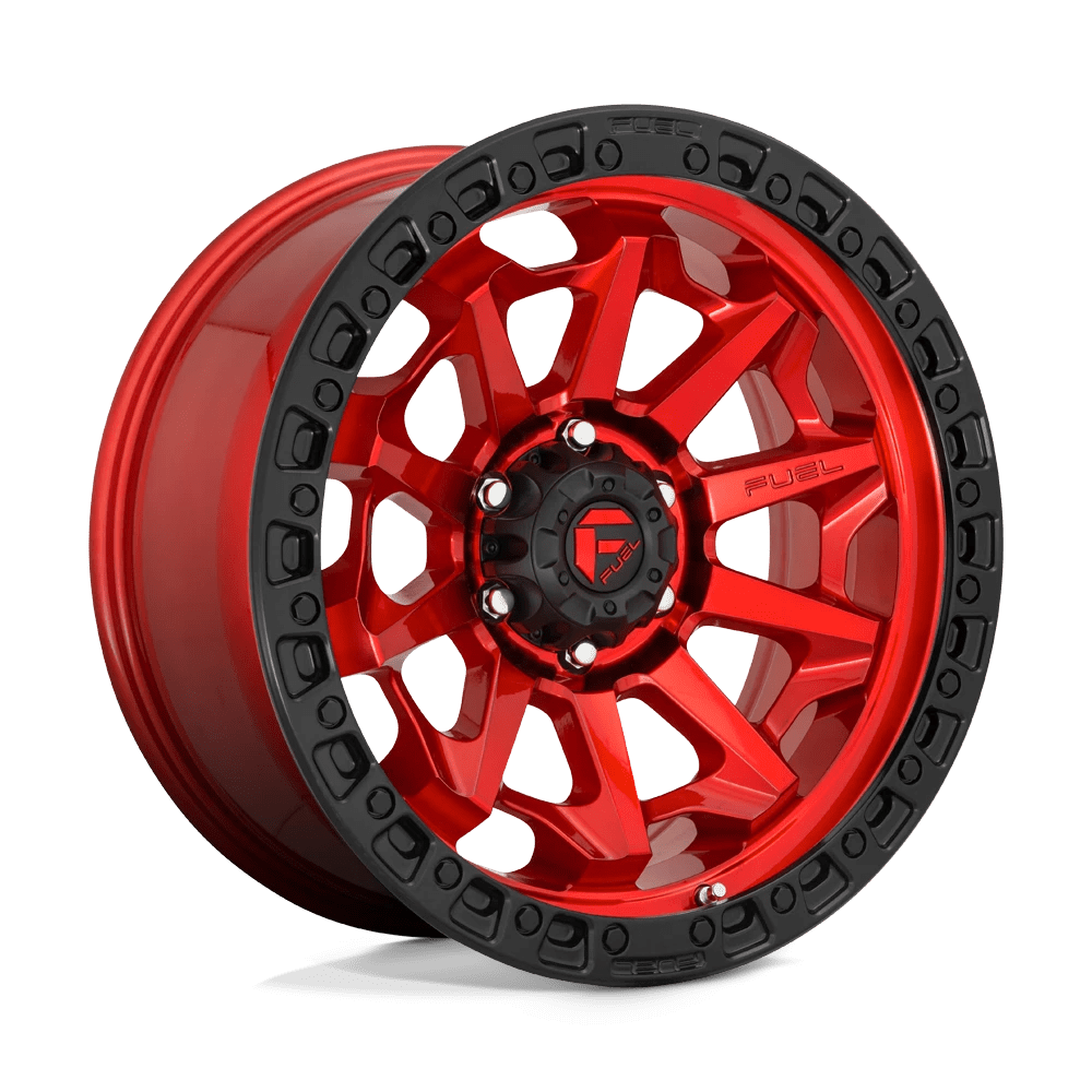 Fuel D695 Covert Wheels in Candy Red Black Bead Ring Finish