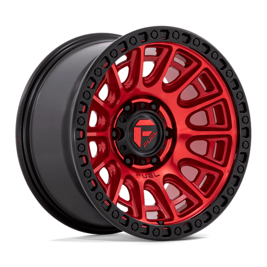 Fuel D834 Cycle Wheels in Candy Red W/ Black Ring Finish