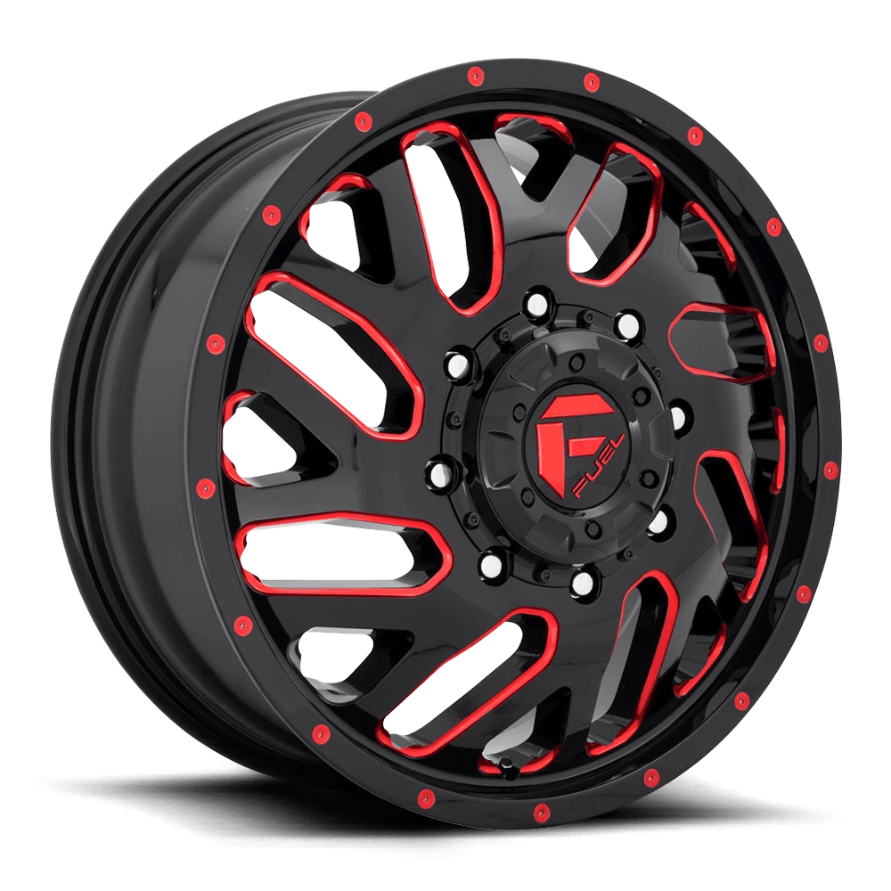 Fuel D656 Triton Wheels in Gloss Black Red Tinted Clear Finish