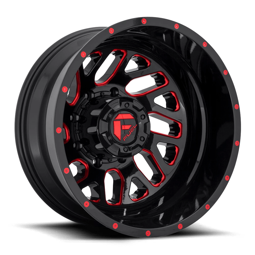 Fuel D656 Triton Wheels in Gloss Black Red Tinted Clear Finish