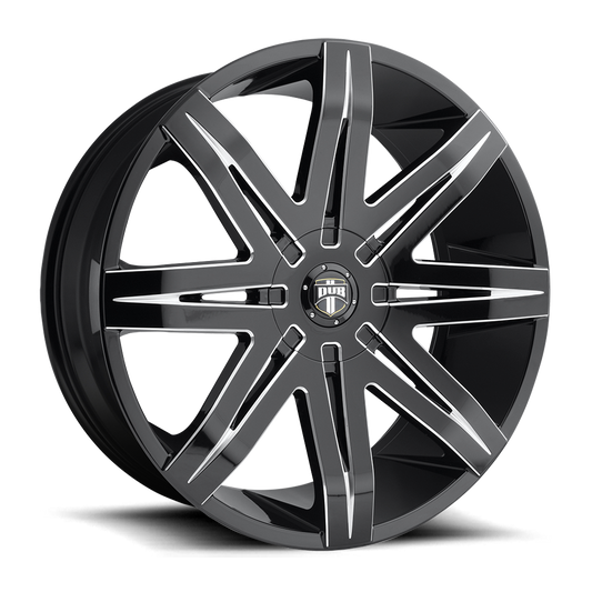 Dub 1pc S227 Stacks 24x9.5 24x9.5 30 Offset In Gloss Black Milled