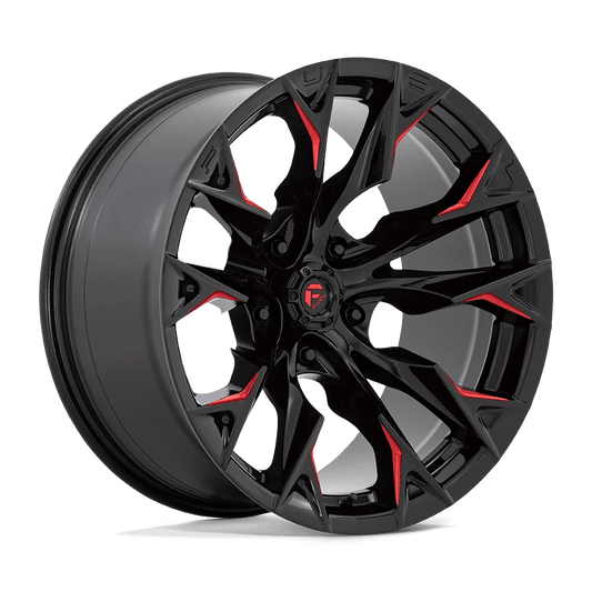 Fuel D823 Flame Wheels in Gloss Black Milled W/ Candy Red Finish