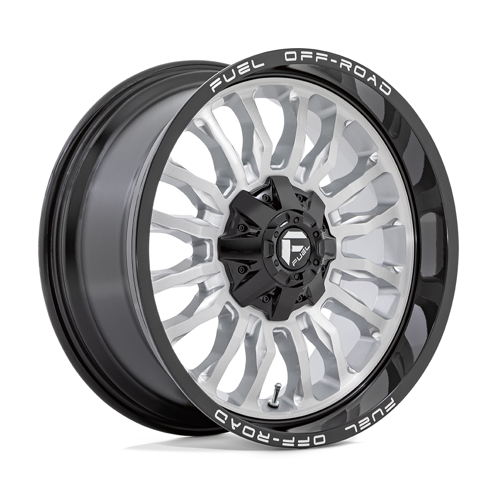 Fuel 1pc D798 Arc 22x12 22x12 -44 Offset In Silver Brushed Face W/ Milled Black Lip