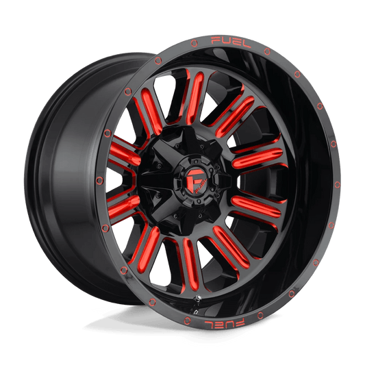 Fuel D621 Hardline Wheels in Gloss Black Red Tinted Clear Finish