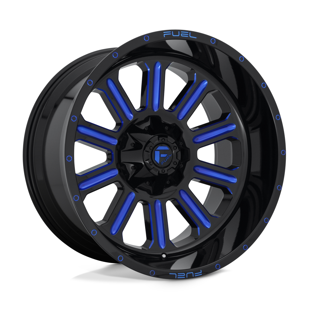 Fuel 1pc D646 Hardline 22x12 22x12 -44 Offset In Gloss Black Blue Tinted Clear