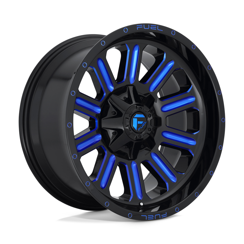 Fuel 1pc D646 Hardline 22x12 22x12 -45 Offset In Gloss Black Blue Tinted Clear