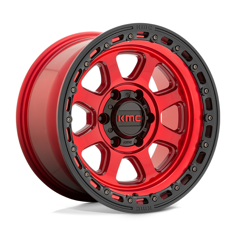 Kmc Km548 Chase 18x9 18x9 18 Offset In Candy Red W/ Black Lip