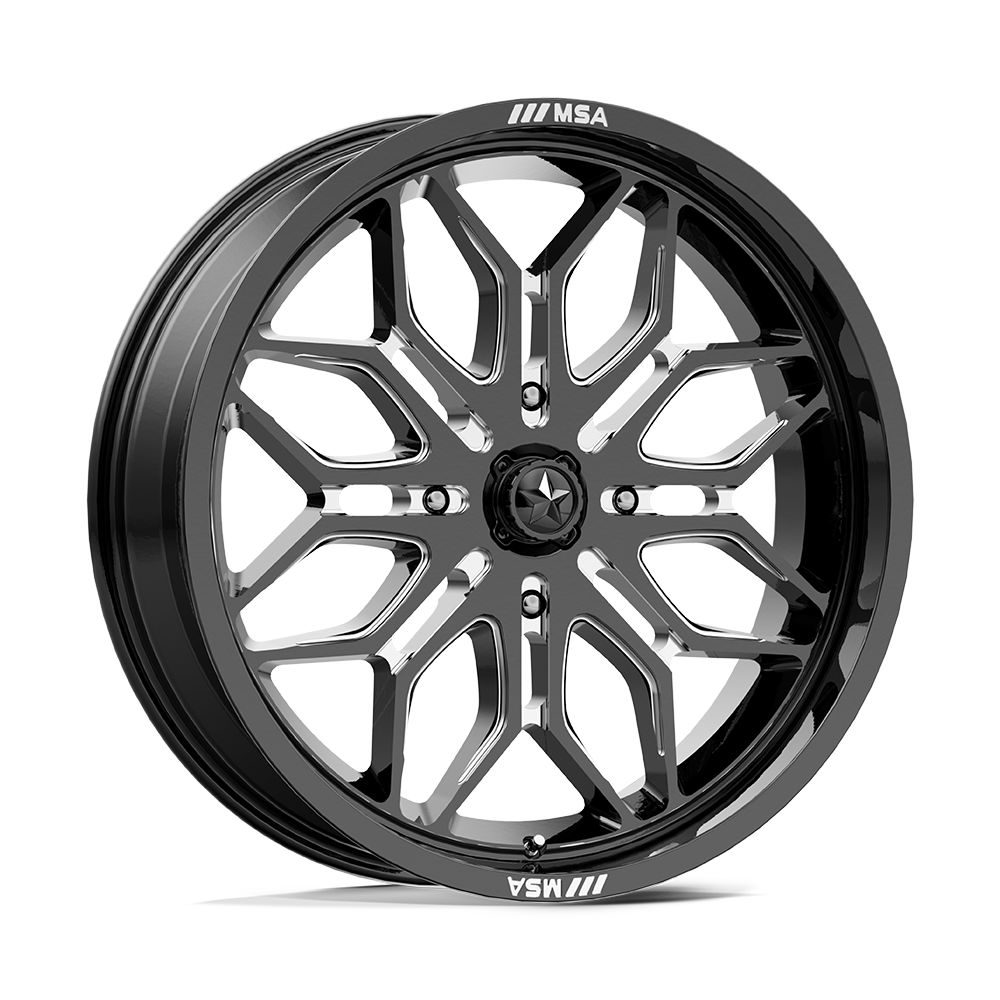 Msa Offroad Wheels M47 Sniper 24x7 24x7 10 Offset In Gloss Black Milled