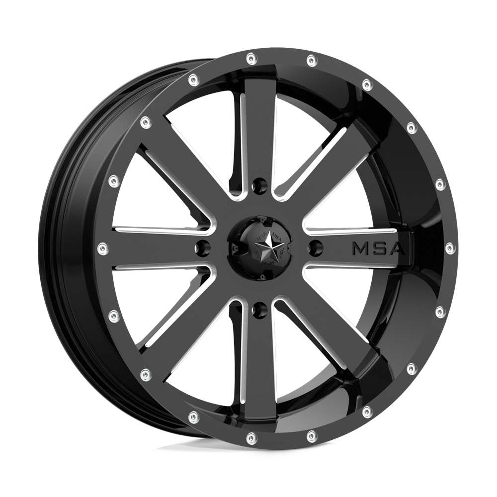 Msa Offroad Wheels M34 Flash 24x7 24x7 0 Offset In Gloss Black Milled