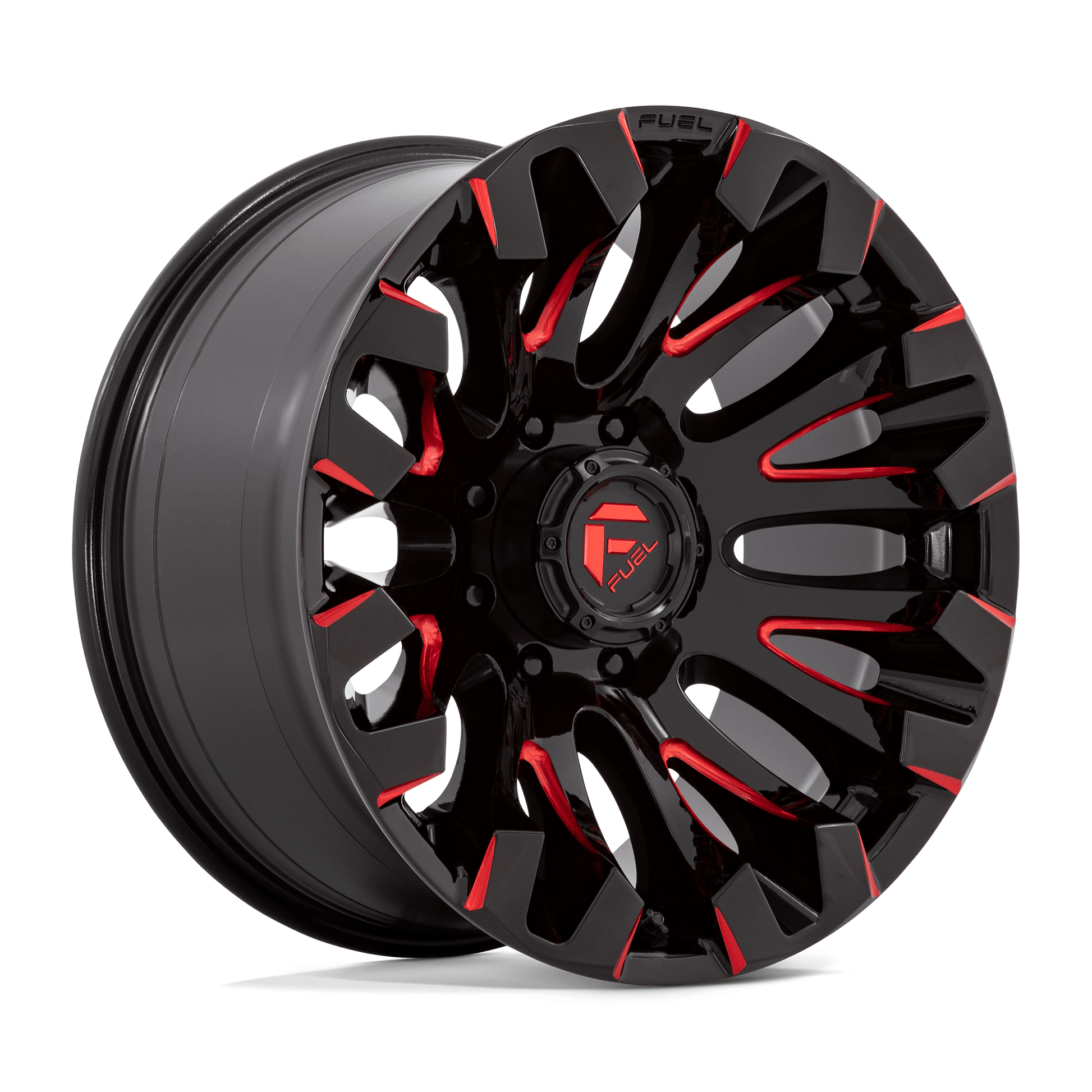 Fuel 1pc D829 Quake 20x10 20x10 -18 Offset In Gloss Black Milled Red Tint