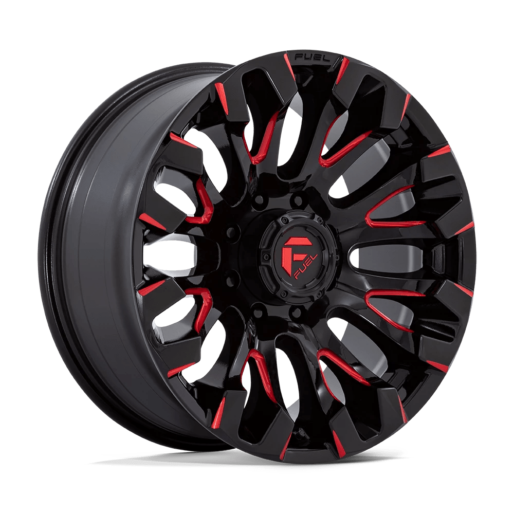 Fuel D829 Quake Wheels in Gloss Black Milled Red Tint Finish