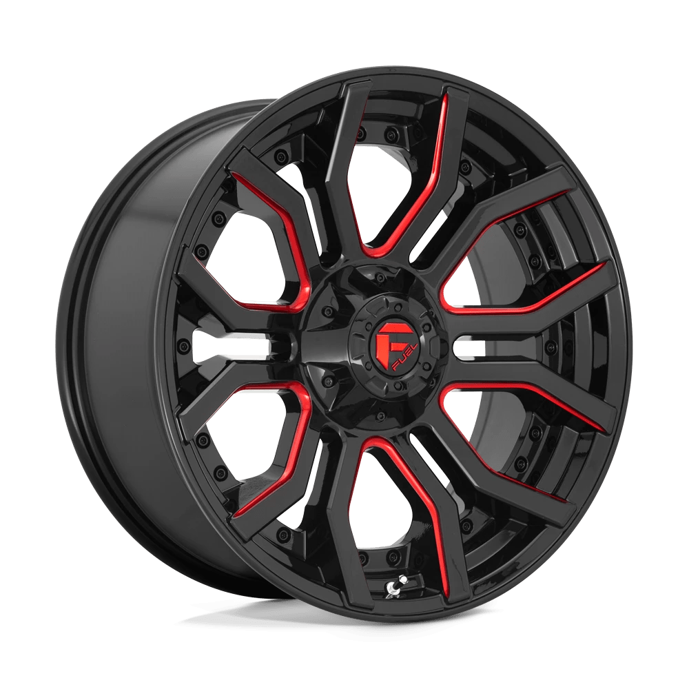 Fuel D712 Rage Wheels in Gloss Black Red Tinted Clear Finish