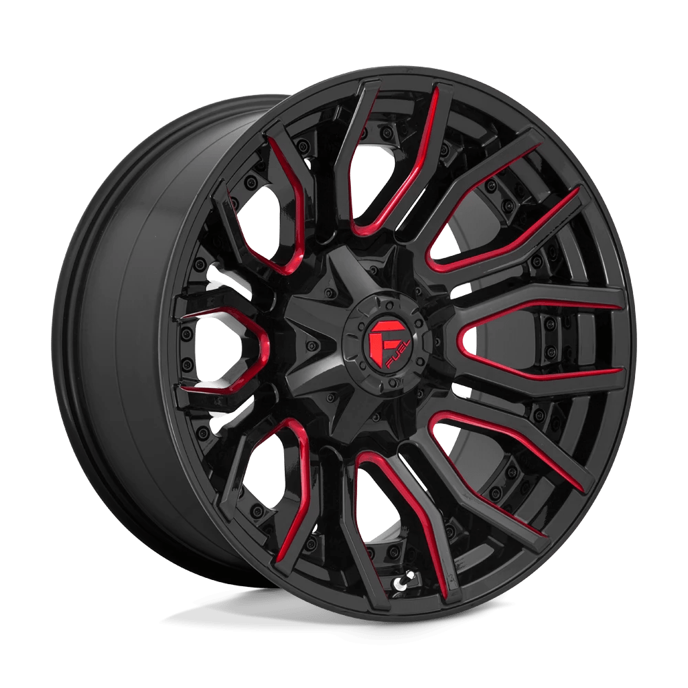 Fuel D712 Rage Wheels in Gloss Black Red Tinted Clear Finish