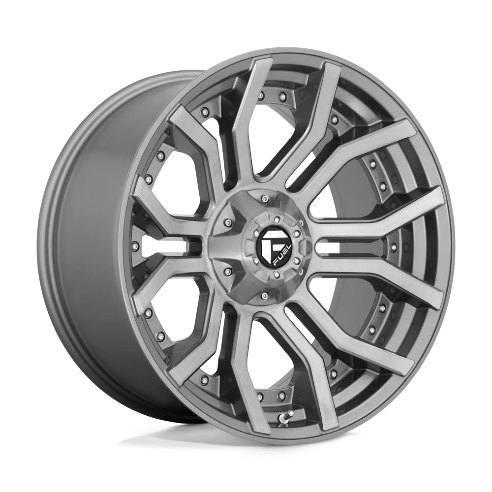 Fuel D713 Rage Platinum Wheels in Brushed Gun Metal Tinted Clear Finish