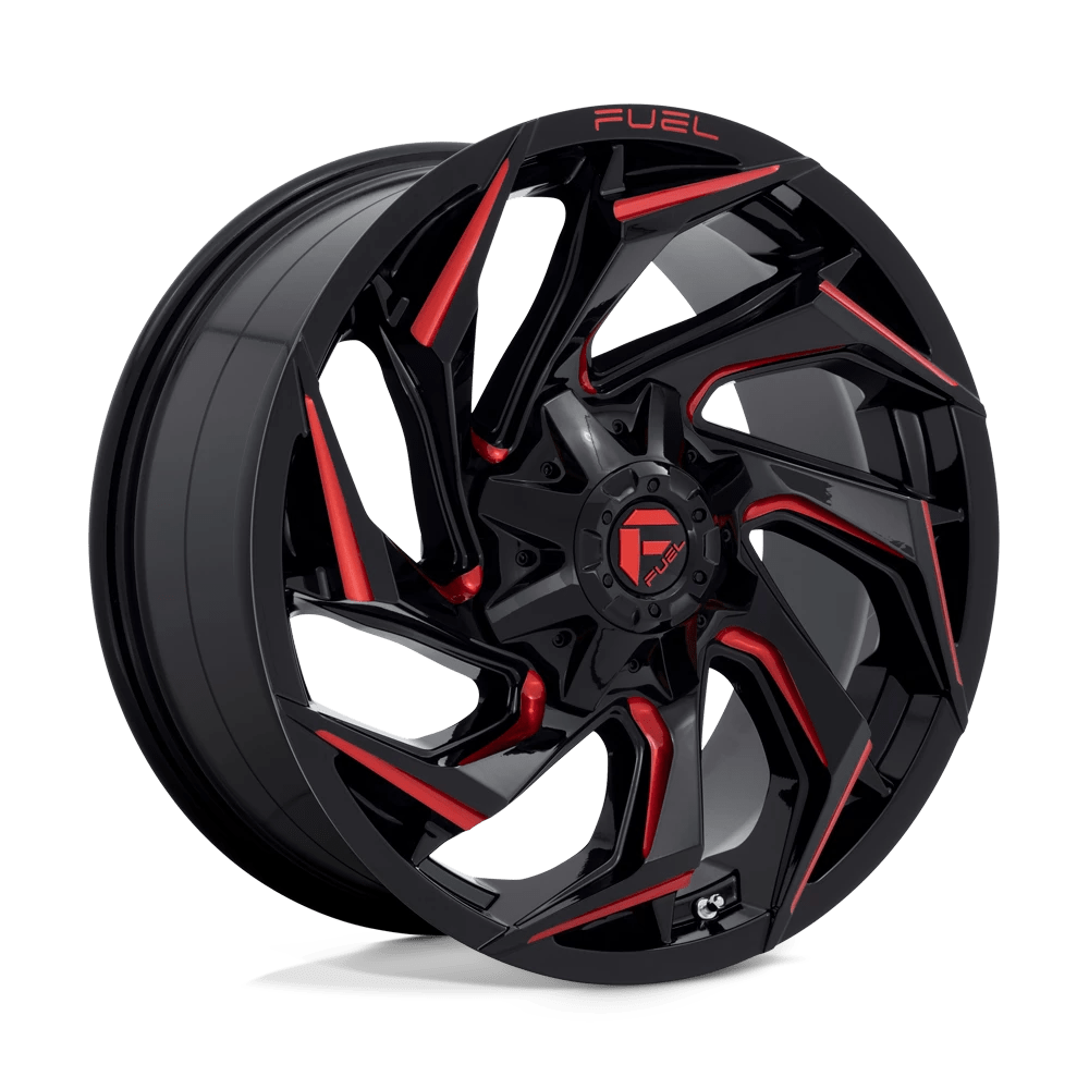 Fuel D755 Reaction Wheels in Gloss Black Milled W/ Red Tint Finish